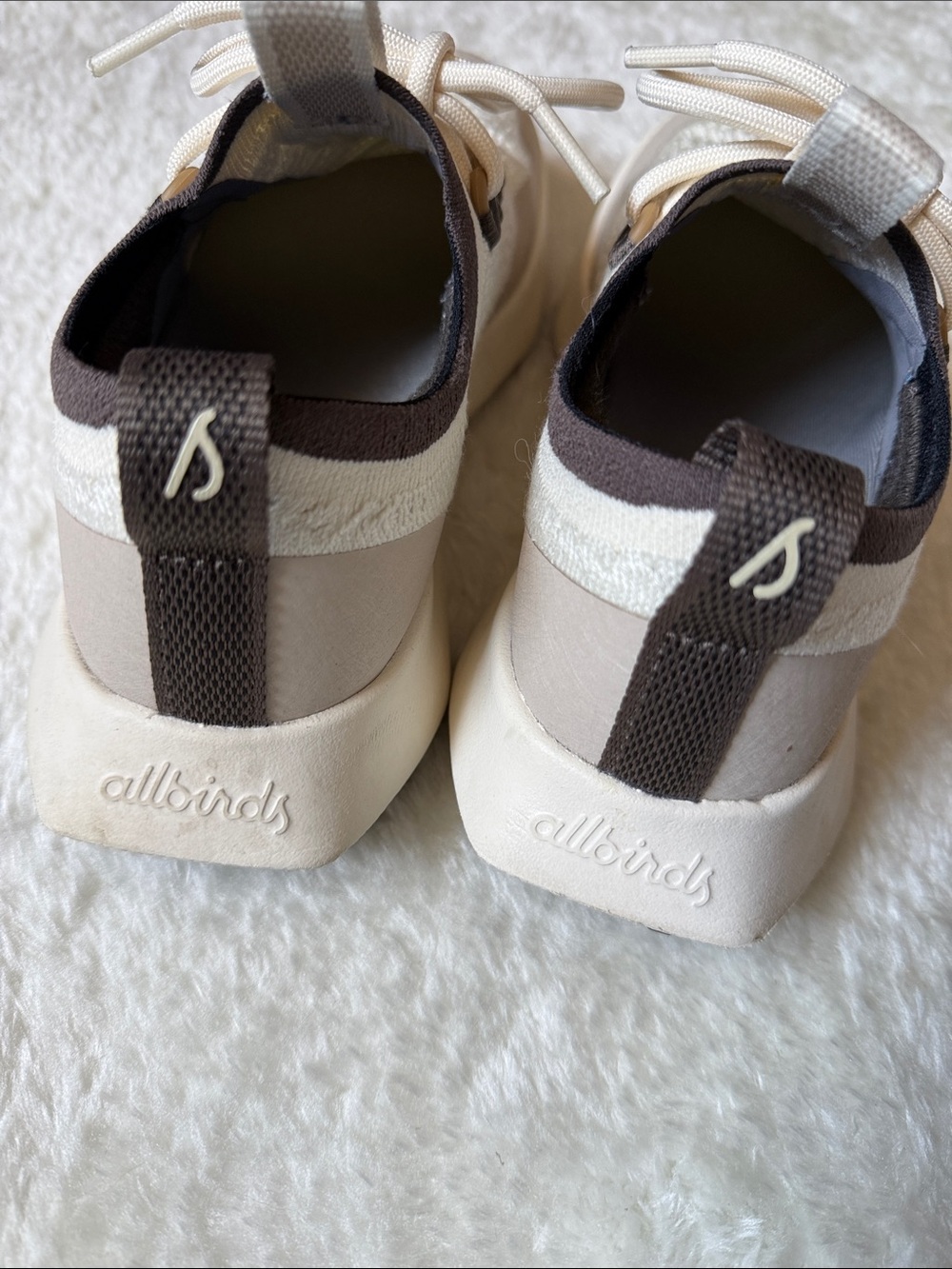Allbirds Dasher Utility Cream and Brown Knit Sneakers Size 5.5 - Picture 5 of 6